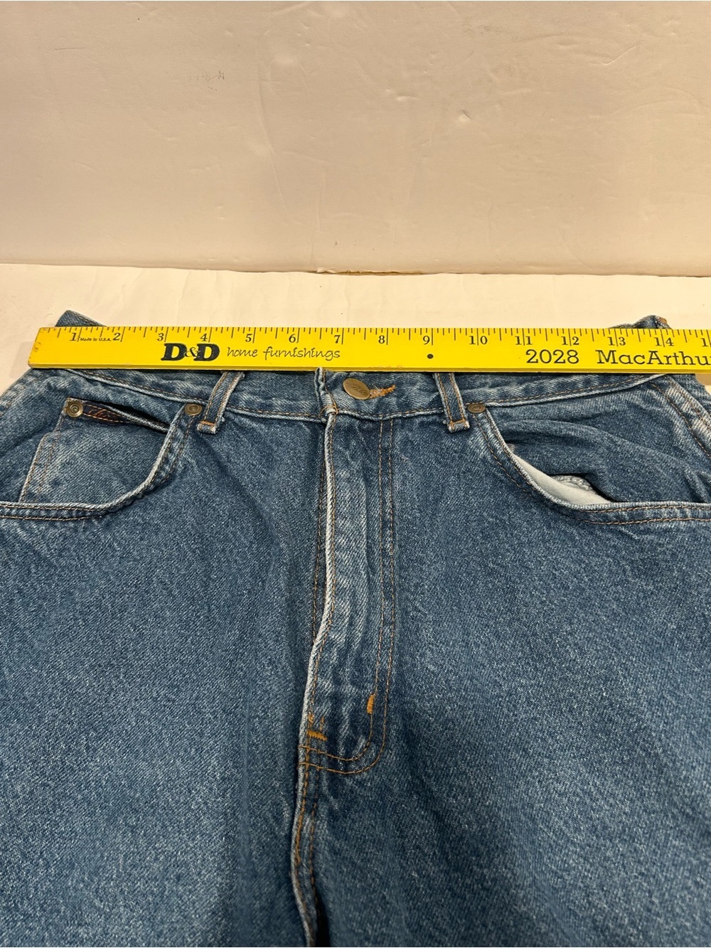 Vintage Chic Mom Jeans Medium Blue High Waist Made In USA 80s Taper Denim Sz 14 - Picture 13 of 13